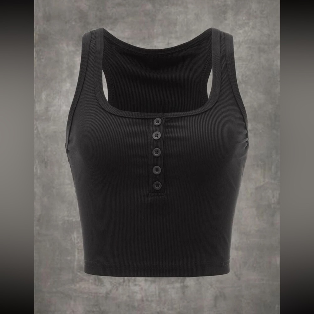 ROMWE Black Crop Tank